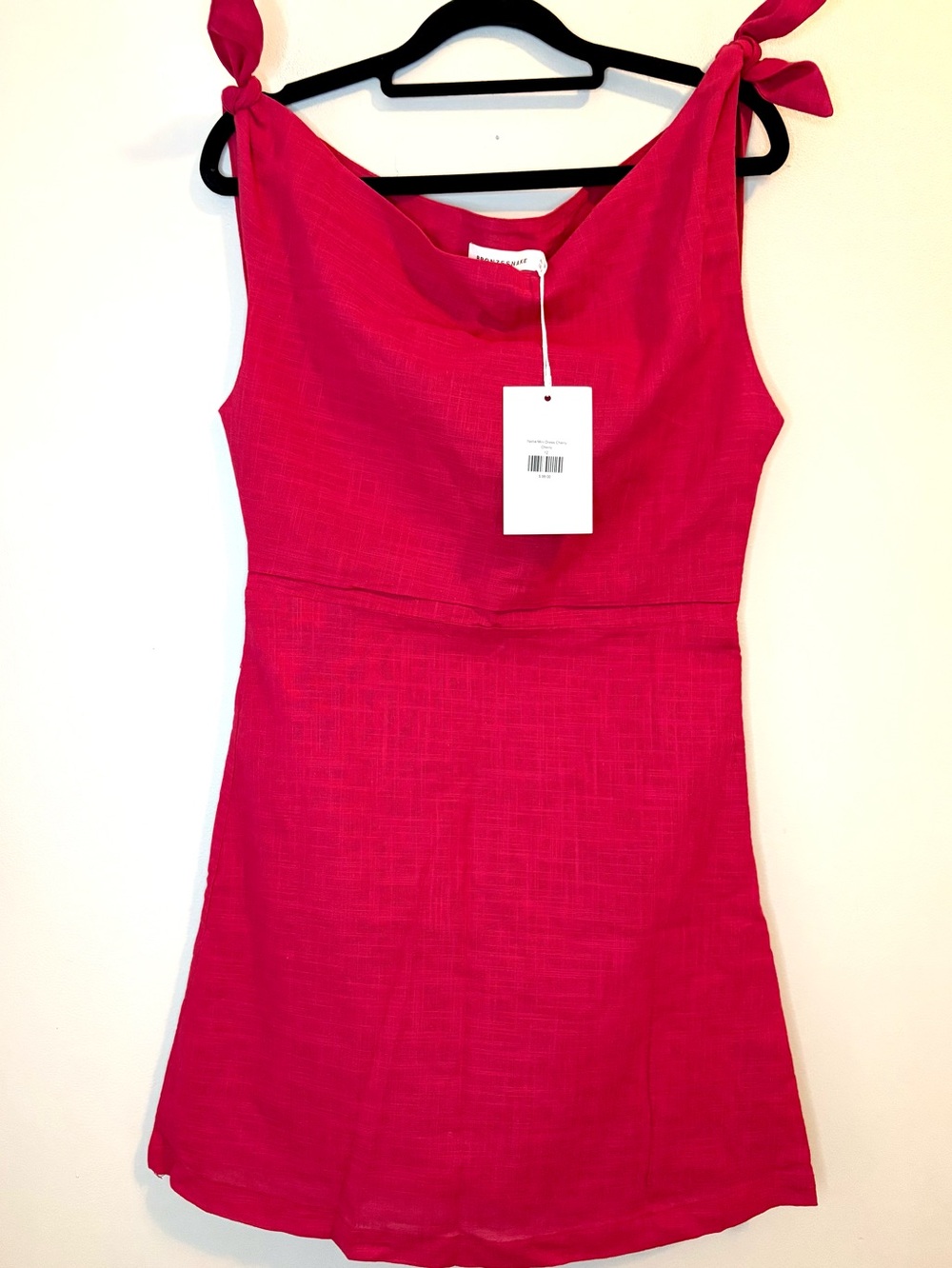 Bronze Snake Nellie Mini Dress Cherry Red Tie Strap NWT Size 12